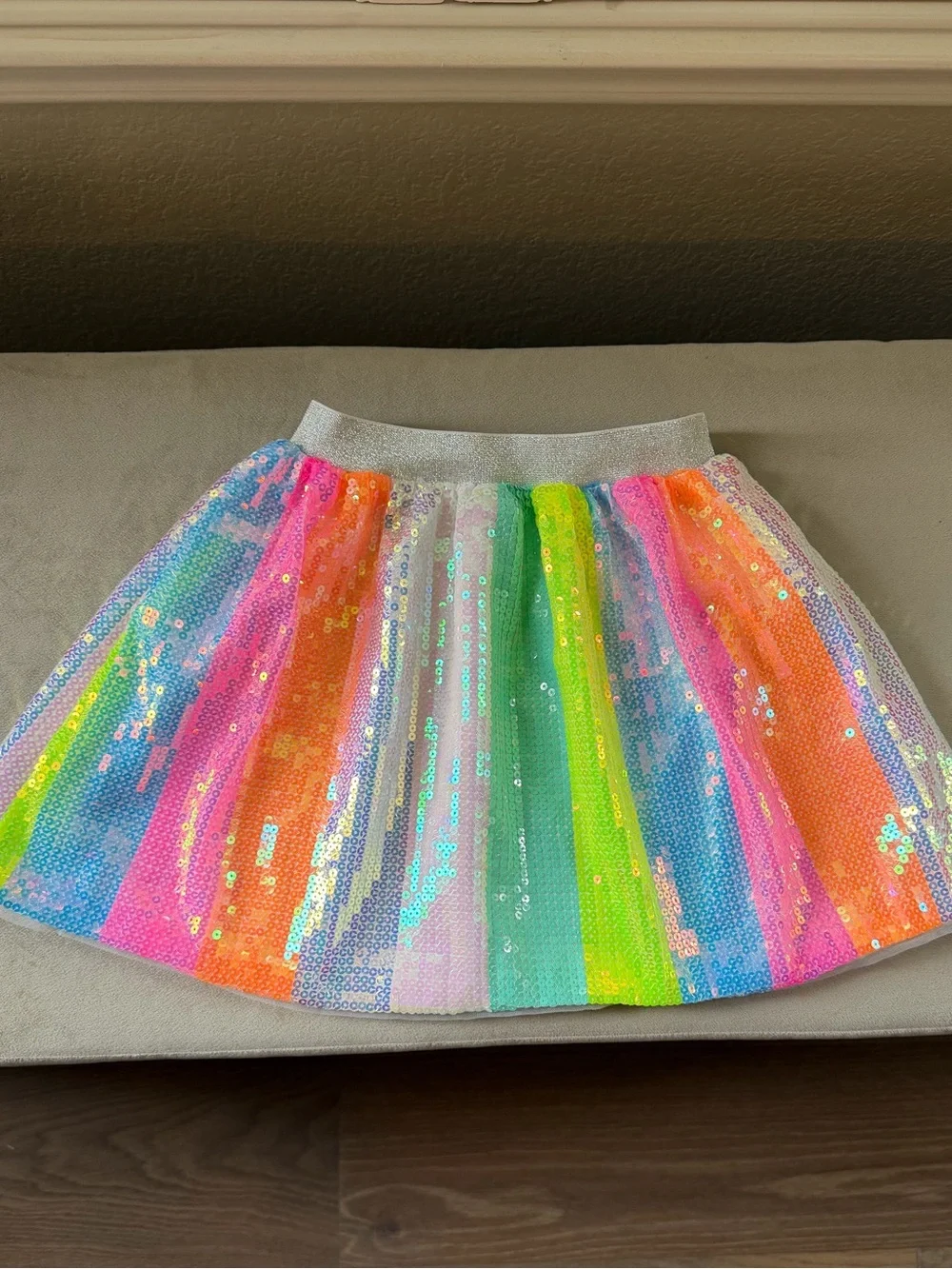 Lola & The Boys Girls Rainbow Sequin Skirt